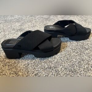 SM New York Black Platform Slides